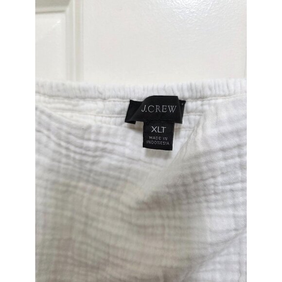 J.Crew Women's White Cotton Smocked Gauze Square Neck Peasant Dress XLT - Picture 5 of 7